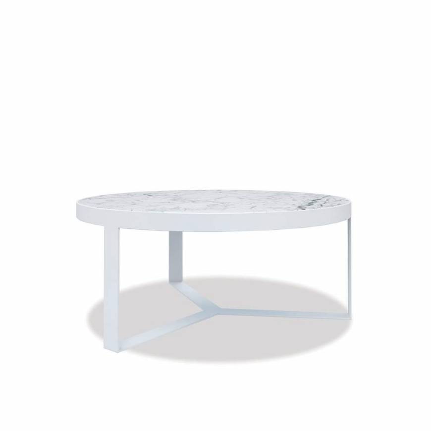 Picture of 38" HONED CARRARA ROUND COFFEE TABLE