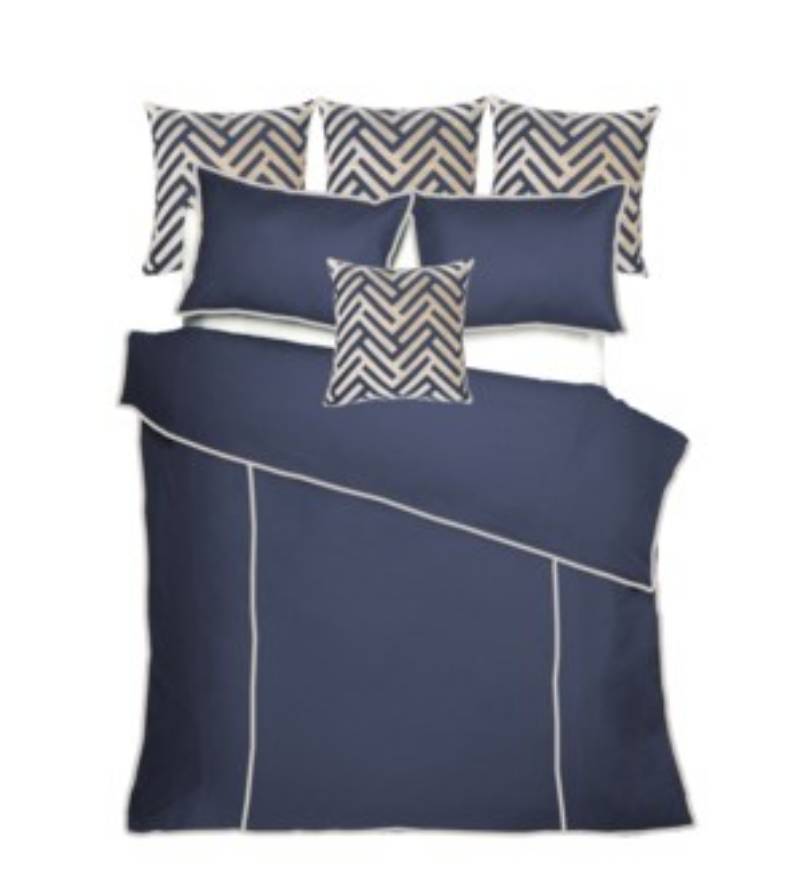 Picture of Churchill Linen - Navy with Flax Bedset - King