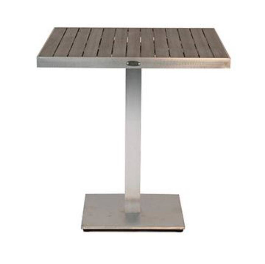 Picture of SICILIA SQUARE PEDESTAL BAR TABLE WITH ALUMAWOOD